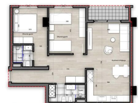 SHITET APARTAMENT 2+1+2 - PORCELAN, TIRANE