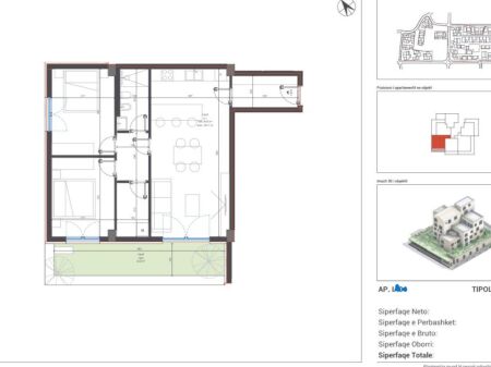  Shitet Apartament 2+1 me verandë tek Village