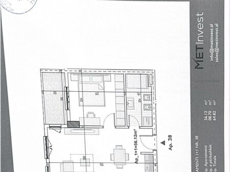 Shitet Apartament 1+1 ne Paskuqan / Tek Ring Side Residence