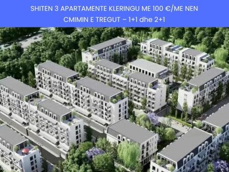 OKAZION ! SHITEN APARTAMENTE NE KOMPLEKSIN TIRANA CIELO 1800 €/M2 - MJULL-BATHORE, TIRANE