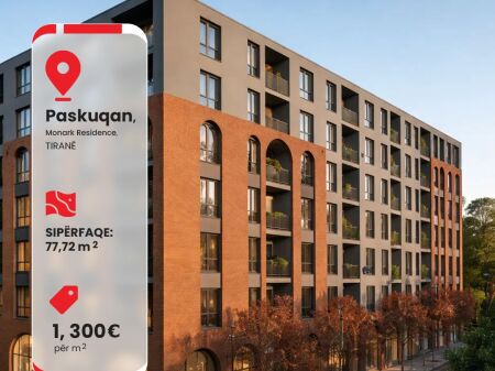 Shitet apartament 1+1, Monark Residence ,Paskuqan
