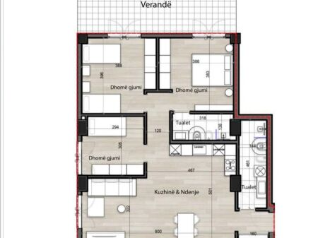FOR SALE APARTMENT 2+1+2 with Veranda - PORCELAN, TIRANE