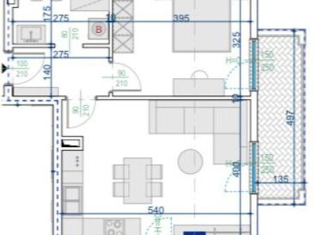 Appartamento 1+1 in vendita, Viale Berisha a Kamez (fase iniziale, fase di scavo) 900 euro per m2