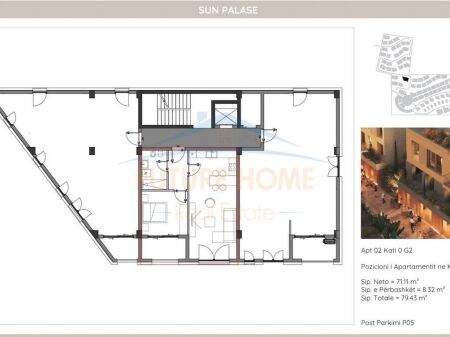For sale, Apartment 1+1, Sun Palace, Dhermi