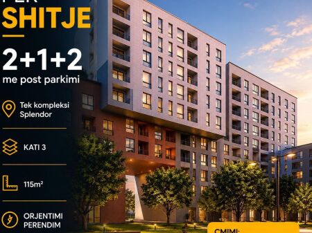 For Sale Apartment 2+1+2 with Parking Spot  At Splendor Complex, Tirana