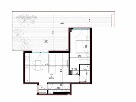 Shitet Apartament 1+1 Square Village - Dhërmi