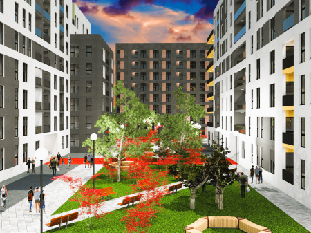 Apartment 1+1 for Sale in Tirana Entry Former Shqiponja Square.