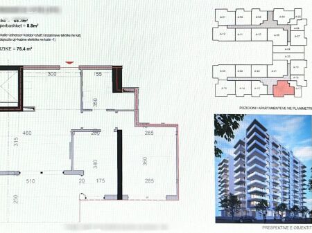  Appartamento 2+1 in vendita a Shëngjin