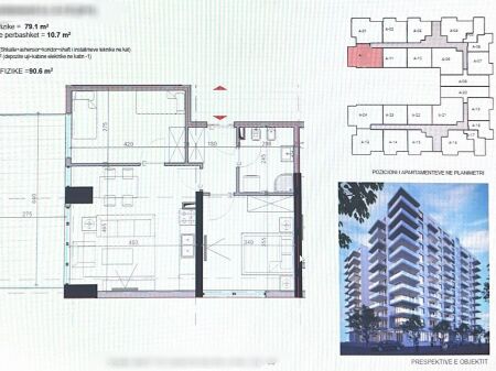  Appartamento 2+1 in vendita a Shëngjin
