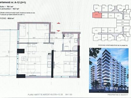  Appartamento 2+1 in Vendita a Shengjin