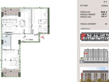 APPARTAMENTO 2+1 IN VENDITA A KAMËZ 102,881 €