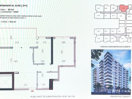  Appartamento 2+1 in vendita a Shëngjin