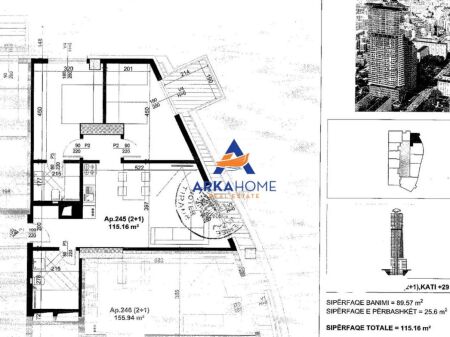 SHITET APARTAMENT 2+1+BALLKON " THE 44 TOWER,RRUGA DRITAN HOXHA " 311.000 EURO