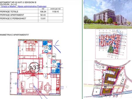 Appartamento 2+1+2 in vendita a Paskuqan.