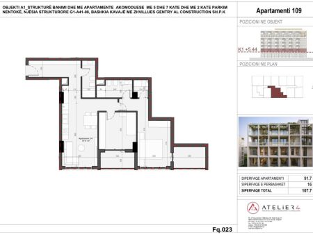  Apartment 2+1 for Sale – Golem, Kavajë