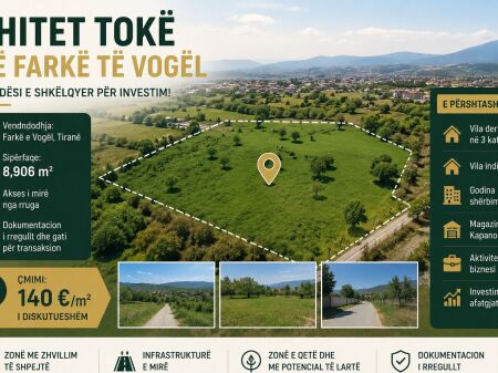 Shitet Tokë në Farkë të Vogël – Mundësi Ideale për Investim!