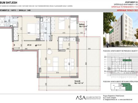 Appartamento 2+1 in Vendita nella zona dell'Ospedale, Durazzo