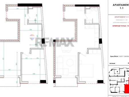 Appartamento 1+1 in vendita | 70 m²