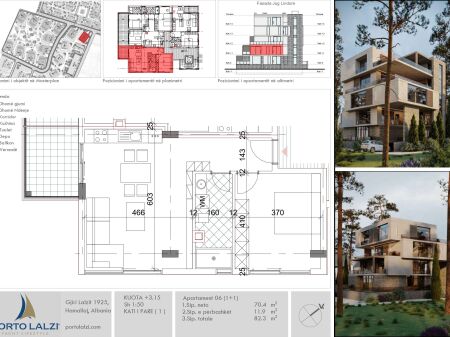 Shitet Apartament 1+1 në Hamallaj, Porto Lalëz