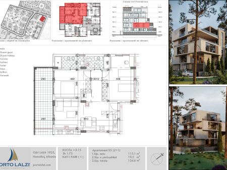 Shitet Apartament 2+1 në Hamallaj, Porto Lalëz