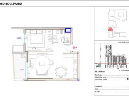 Shitet apartament 1+1 Park Avenue Bulevardi i Ri