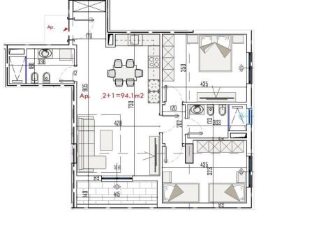 Shitet apartament 2+1+2 tualete   Paskuqan  Kati 2 Siperfaqe bruto 108.2 m Siperfaqe neto 94.1 m Orientimi: Veri Lindje  Cmimi 1150 euro /m