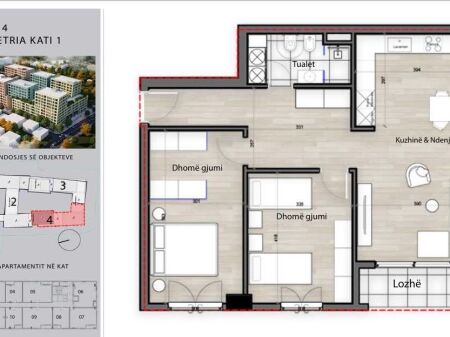 FOR SALE APARTMENT 2+1 - SPLENDOR COMPLEX, PORCELAN, TIRANA