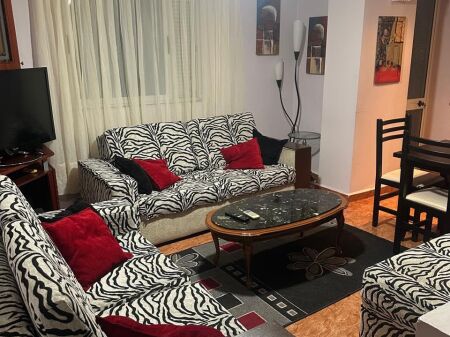 For rent 2+1. Furnished elevator in Lapraka 50000 lek