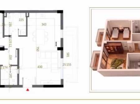 VENDESI APPARTAMENTO 2+1+2 TEG 195.500 EURO FH-84840