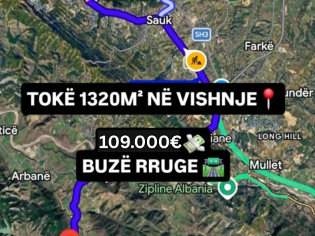  FOR SALE: Agricultural Land 1320 m² ( VISHNJE - TEG 🟣) In the middle of nature  100,000€ Direct Price Beside the Road 