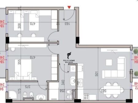 FOR SALE APARTMENT 2+1+2 TEG 213,000 EURO FH-85179