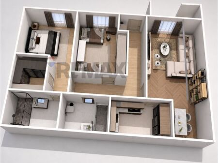 Apartment 2+1 for sale with yard!