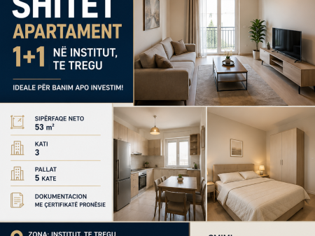 TIRANA! APPARTAMENTO 1+1 IN VENDITA NELL'ISTITUTO AGRICOLO!