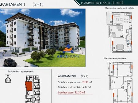 OKAZION!!SHITET APARTAMENT 2+1+BALLKON "PRANE GRAND BLUE FAFA RESORT,GOLEM" 92.200 EURO