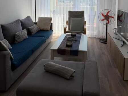 Apartment 2+1 for rent at Golden Park Complex 4, Yzberisht, Misto Mame, Delijorgji Complex, Building with Arrow.