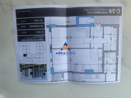 SHITET APARTAMENT 1+1 "BELFIORE, PASKUQAN" 78210 EURO