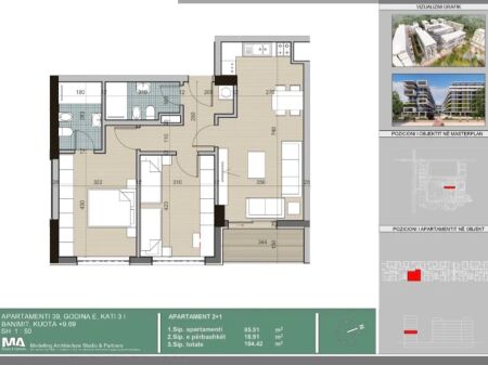 Appartamento 2+1+Balcone in vendita 3° Piano, 105 m² 125.000 € Univers City vicino a QTU