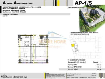 SHITET APARTAMENT 1+1 URBAN GATE ASTIR