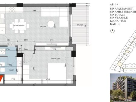 SHITET APARTAMENT 1+1 NË PASKUQAN,TIRANË