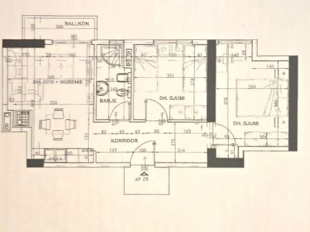 Apartment 2+1 for sale at the former Aviation Field, Dritan Hoxha Street, Lapraka.