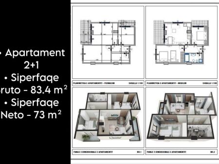 APARTAMENT PER SHITJE 2+1 RESIDENCA BLUE HORISON