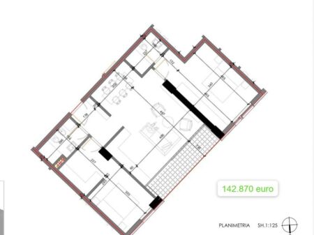 Appartamento 2+1 in Vendita Forest Residence, Shkozë, Tirana