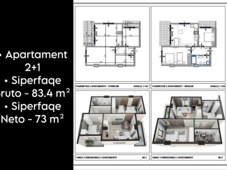 APARTAMENT PER SHITJE 2+1 RESIDENCA BLUE HORISON