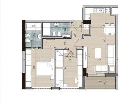 SHITET APARTAMENT 2+1+BALLKON "UNIVERS CITY, QTU" 125.000 EURO