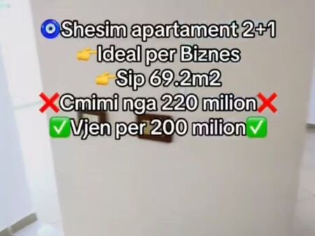 Shitet apartament 2+1 tek Rruga e Durresit , ne fillim , Zogu i Zi , Rruga Mine Peza .