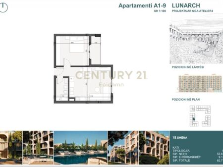 EXCLUSIVE! 1+1 Apartment for sale in Lunarch Residence Mali i Robit!