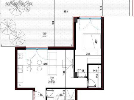 Apartment 1+1 for sale at Square Village Complex, Santorini 2, Dhermi, Palase, Vlore, Himare, Drimadhe, Drymades.