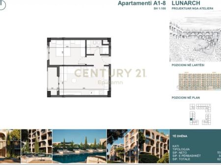 ESCLUSIVO ! Appartamento 1+1 in vendita a Lunarch Residence Mali i Robit !