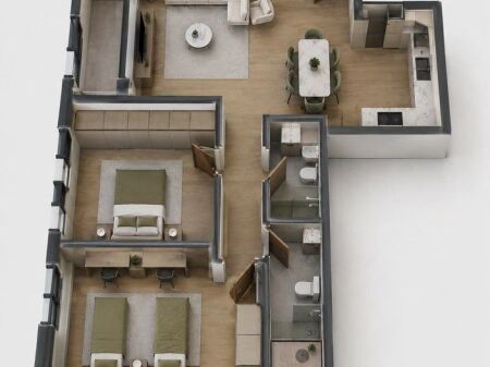 Shitet,Apartament 2+1+2 ART N'LAGJE, Xhamlliku, Tirane
