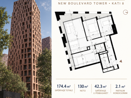 APARTAMENt 3+1 PER SHITJE BULEVARDI RI